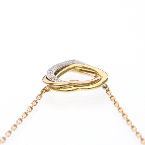 Trinity Pendant Necklace 18K Tricolor Gold
