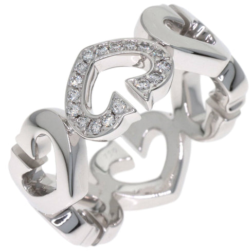 C Heart Ring 18K White Gold with Diamonds