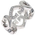 C Heart Ring 18K White Gold with Diamonds