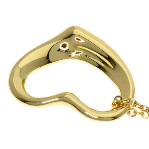 Open Heart Pendant Necklace 18K Yellow Gold 12.3mm