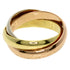 Vendome Louis Cartier Band Ring 18K Tricolor Gold