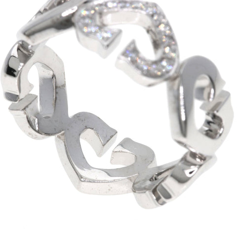 C Heart Ring 18K White Gold with Diamonds