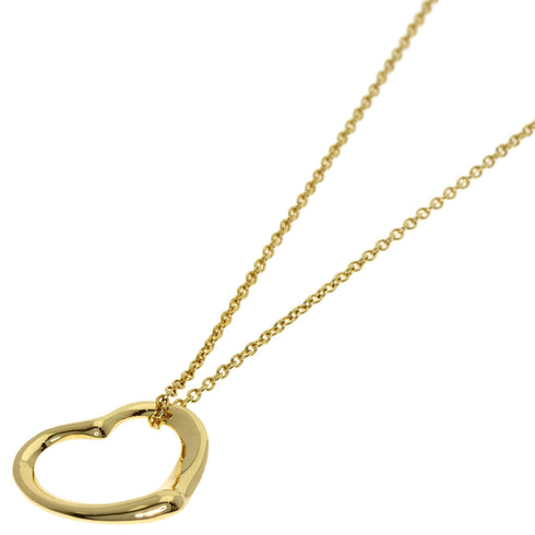 Open Heart Pendant Necklace 18K Yellow Gold 12.3mm