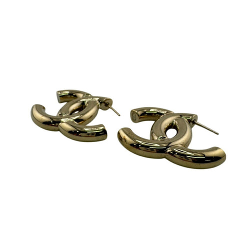 CC Logo Earrings Metal Gold-Tone Metal