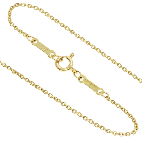 Open Heart Pendant Necklace 18K Yellow Gold 18mm
