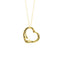 Open Heart Pendant Necklace 18K Yellow Gold 16mm