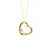Open Heart Pendant Necklace 18K Yellow Gold 16mm