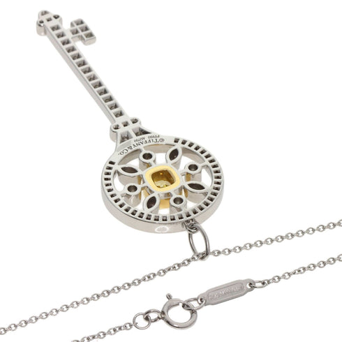 Pendant Necklace Platinum and 18K Yellow Gold with Diamond