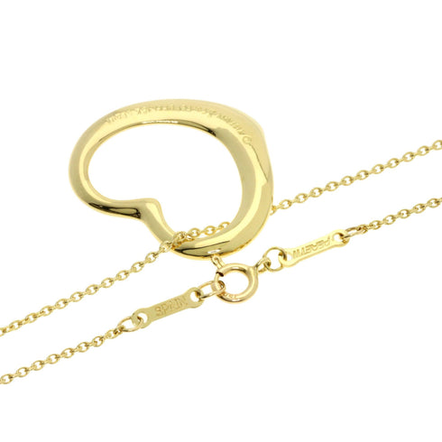 Open Heart Pendant Necklace 18K Yellow Gold 18mm