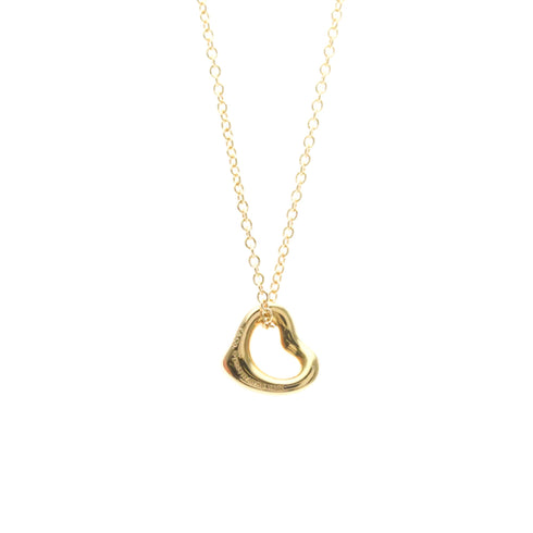 Open Heart Pendant Necklace 18K Rose Gold 7mm