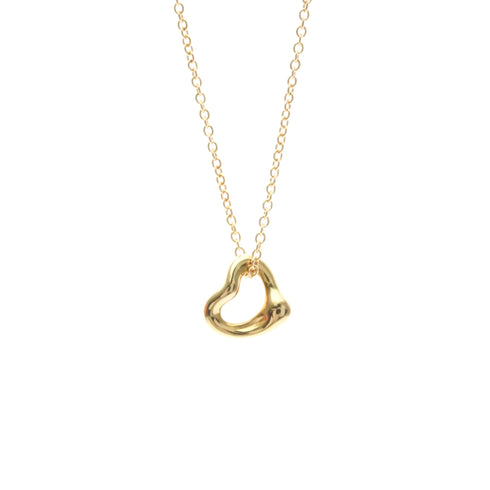 Open Heart Pendant Necklace 18K Rose Gold 7mm