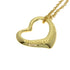Open Heart Pendant Necklace 18K Yellow Gold 12.3mm