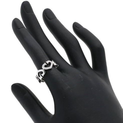 C Heart Ring 18K White Gold with Diamonds