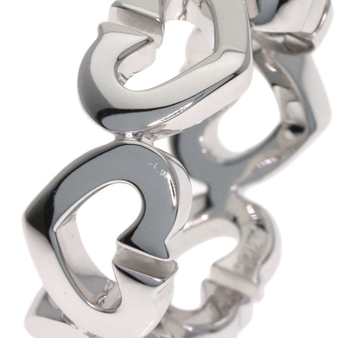 C Heart Ring 18K White Gold with Diamonds