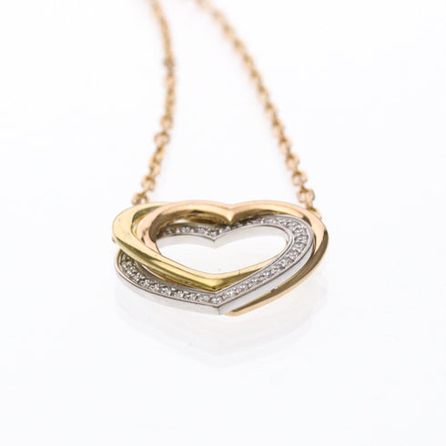 Trinity Pendant Necklace 18K Tricolor Gold