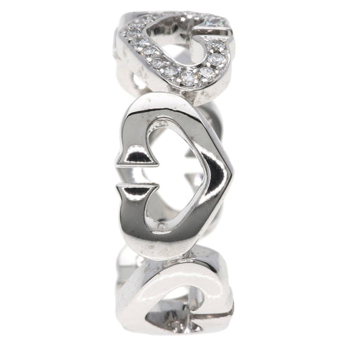 C Heart Ring 18K White Gold with Diamonds