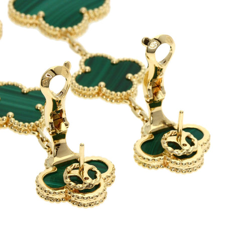 Alhambra Earrings 18K Yellow Gold and Malachite 18K Yellow Gold