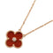 Vintage Alhambra Pendant Necklace 18K Rose Gold and Tiger's Eye