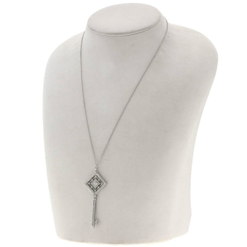 Grace Key Pendant Necklace Platinum with Diamond