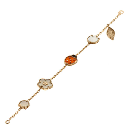Bracelet 18K Rose Gold With Carnelian Onyx And Shell