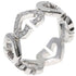C Heart Ring 18K White Gold with Diamonds