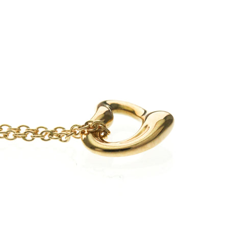 Open Heart Pendant Necklace 18K Rose Gold 7mm