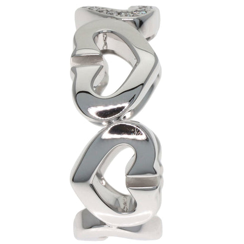 C Heart Ring 18K White Gold with Diamonds