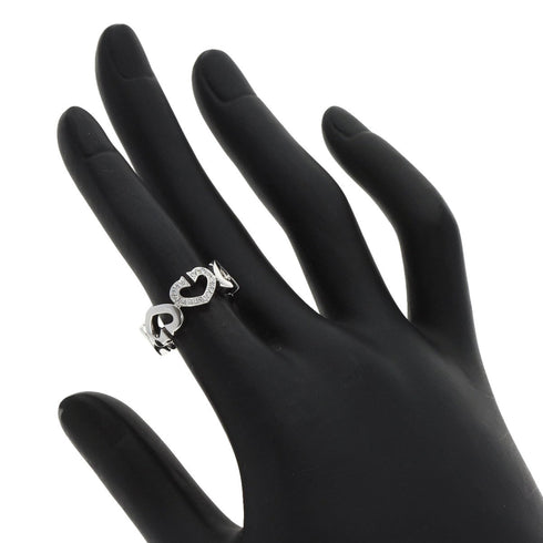 C Heart Ring 18K White Gold with Diamonds