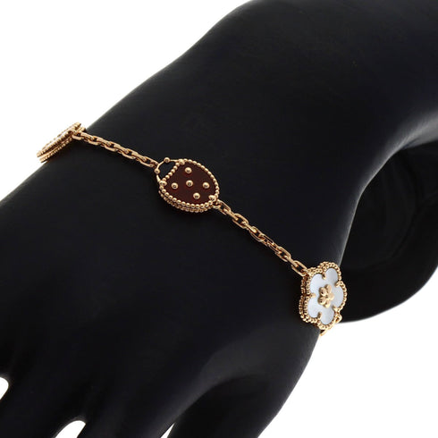 Bracelet 18K Rose Gold With Carnelian Onyx And Shell