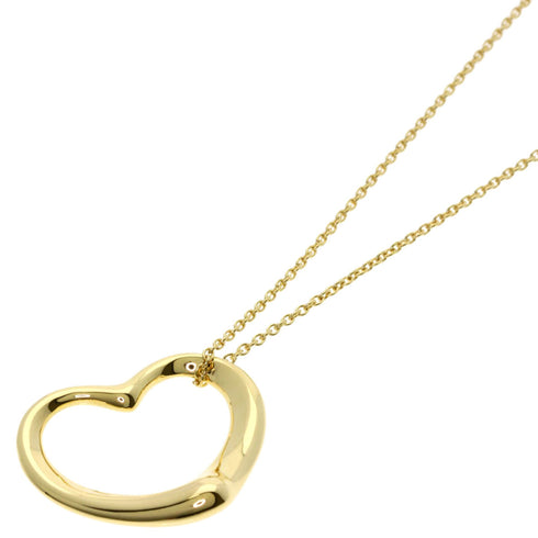 Open Heart Pendant Necklace 18K Yellow Gold 18mm