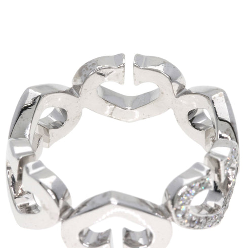 C Heart Ring 18K White Gold with Diamonds