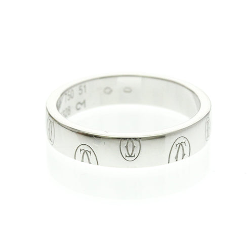 Happy Birthday Band Ring 18K White Gold