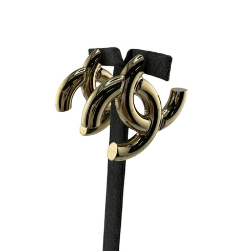 CC Logo Earrings Metal Gold-Tone Metal