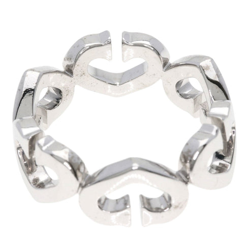 C Heart Ring 18K White Gold with Diamonds