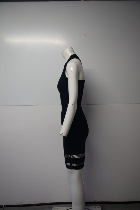 Women's Alexander Wang Body-Hugging Halter Dress in Black Viscose
