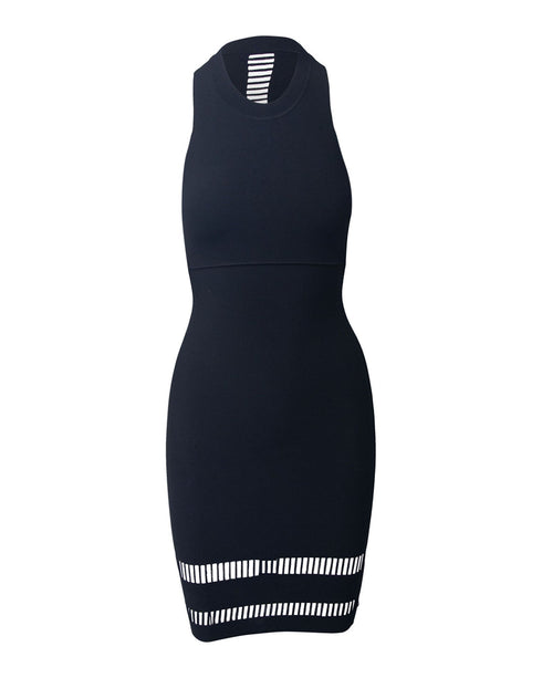 Women's Alexander Wang Body-Hugging Halter Dress in Black Viscose