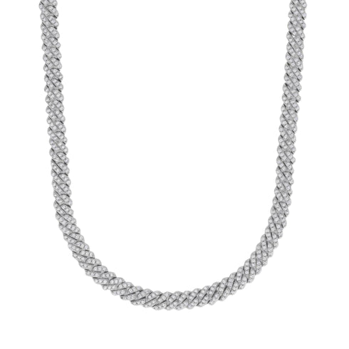 Iced Micro Prong Cuban Chain (Silver) - 6mm
