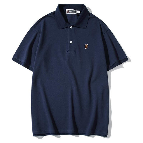 Bathing Ape T-Shirt Solid Color Casual Embroidered Short-Sleeved Polo Shirt