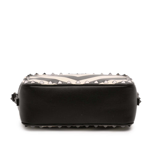 Rockstud Camera Crossbody Bag Striped Leather
