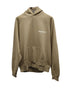 Men's Fear Of God Essentials Logo-Flocked Hoodie in Tan Cotton-Blend Jersey