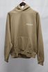 Men's Fear Of God Essentials Logo-Flocked Hoodie in Tan Cotton-Blend Jersey