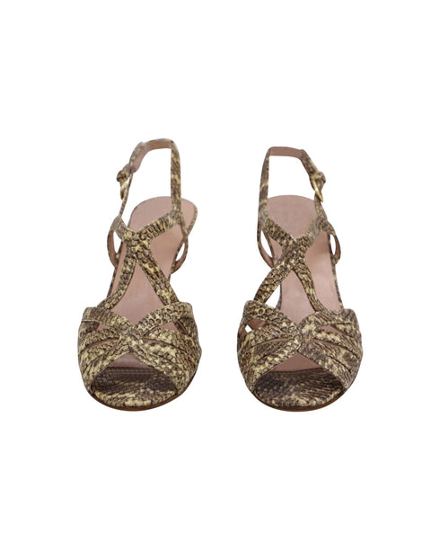 Women's Stuart Weitzman Snakeskin Print High Heel Sandals in Multicolor Leather