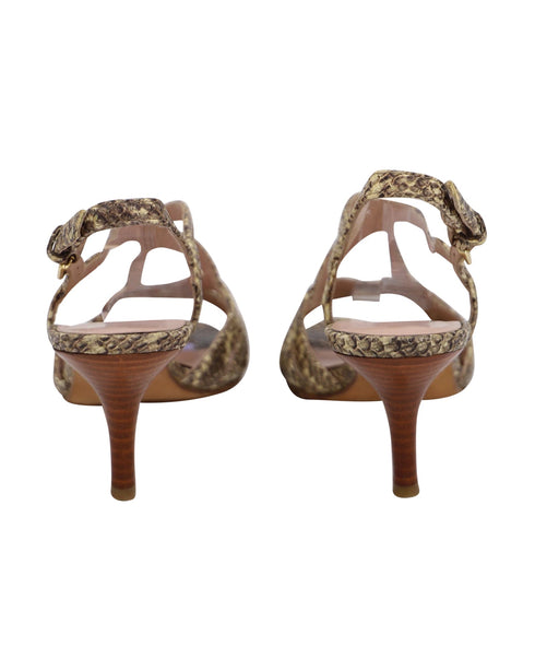 Women's Stuart Weitzman Snakeskin Print High Heel Sandals in Multicolor Leather