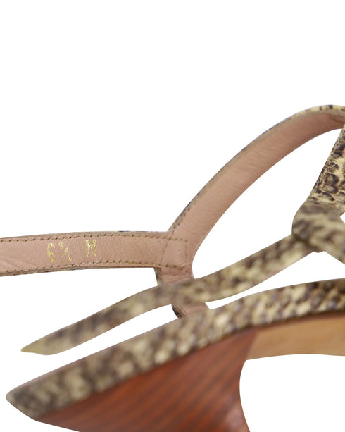 Women's Stuart Weitzman Snakeskin Print High Heel Sandals in Multicolor Leather