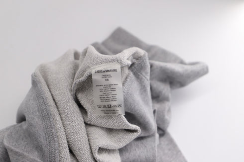 Women's Zadig & Voltaire Logo Long Sleeve Sweatshirt in Grey Cotton