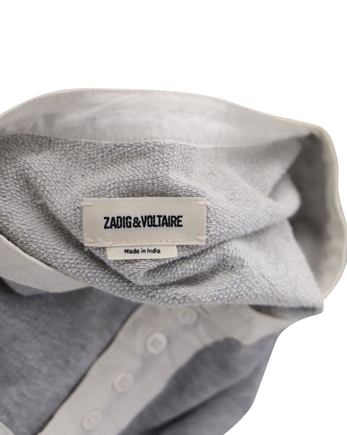 Women's Zadig & Voltaire Logo Long Sleeve Sweatshirt in Grey Cotton