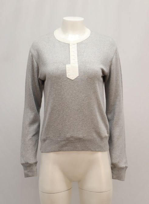 Women's Zadig & Voltaire Logo Long Sleeve Sweatshirt in Grey Cotton