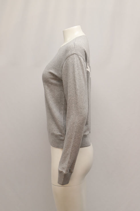 Women's Zadig & Voltaire Logo Long Sleeve Sweatshirt in Grey Cotton