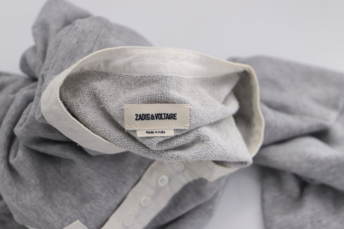 Women's Zadig & Voltaire Logo Long Sleeve Sweatshirt in Grey Cotton