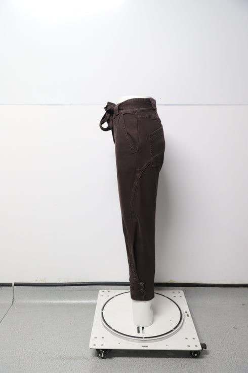Women's Ulla Johnson Carmen High Rise Tapered Jeans in Brown Cotton